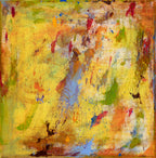 'What Was Left Behind' is an abstract fine art print in warm yellow tones, adding texture, movement, and a soft yet striking focal point to any space.